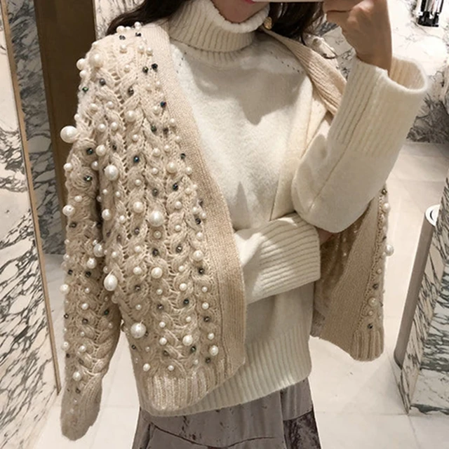 embellished cardigan sweater