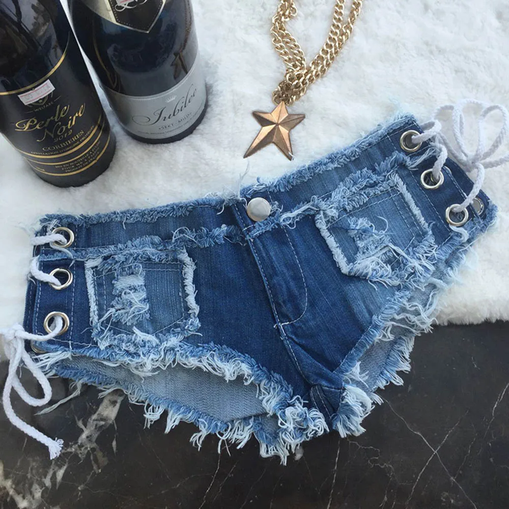 denim booty shorts
