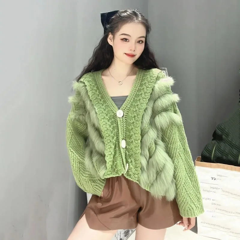 fur cardigan sweater