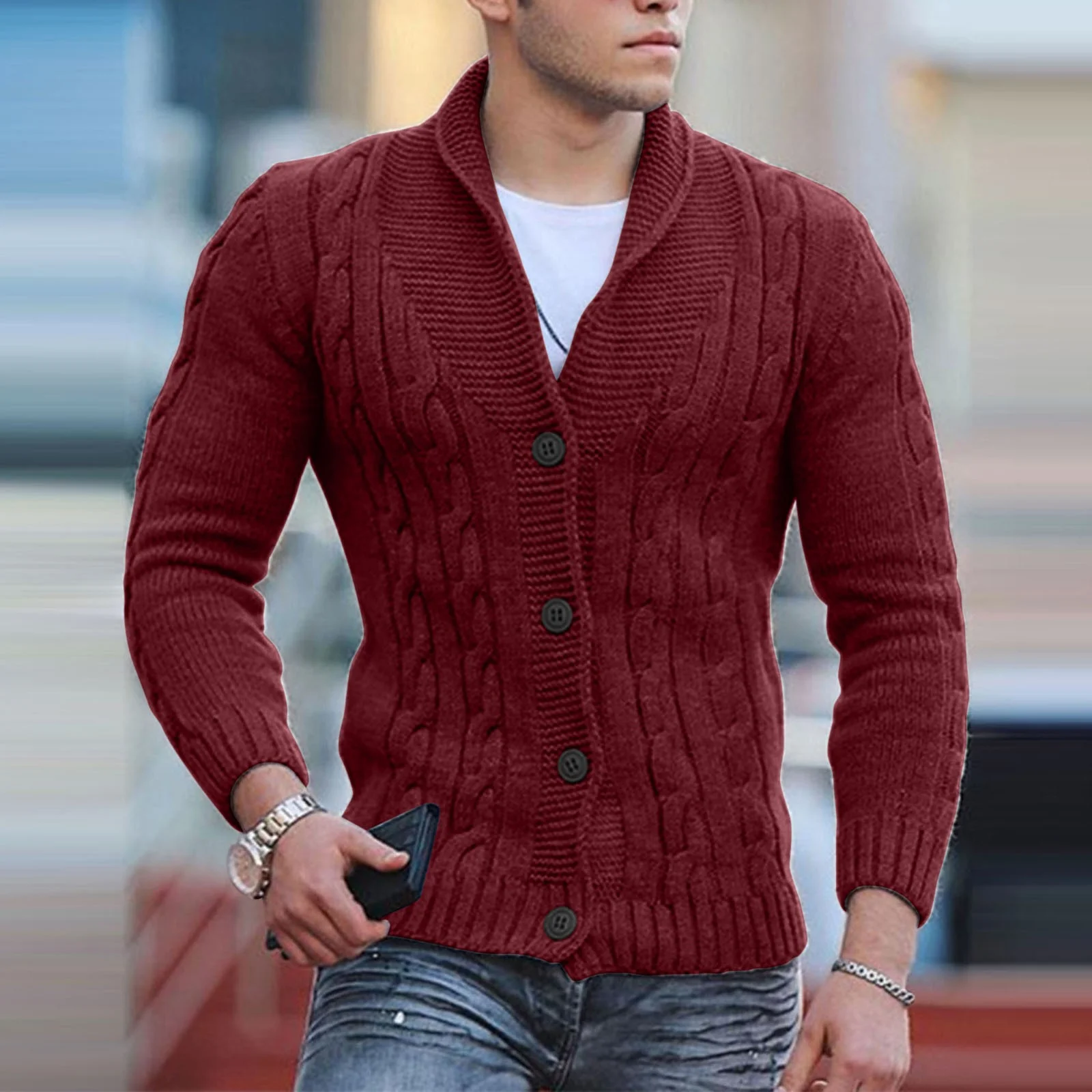 men sweater cardigan