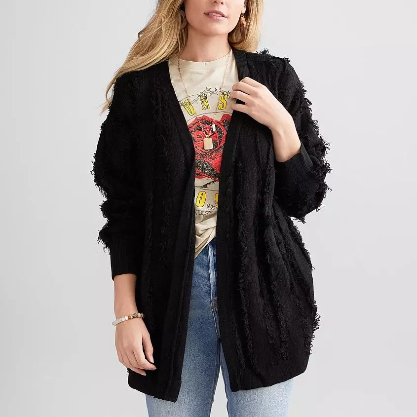 fringe sweater cardigan