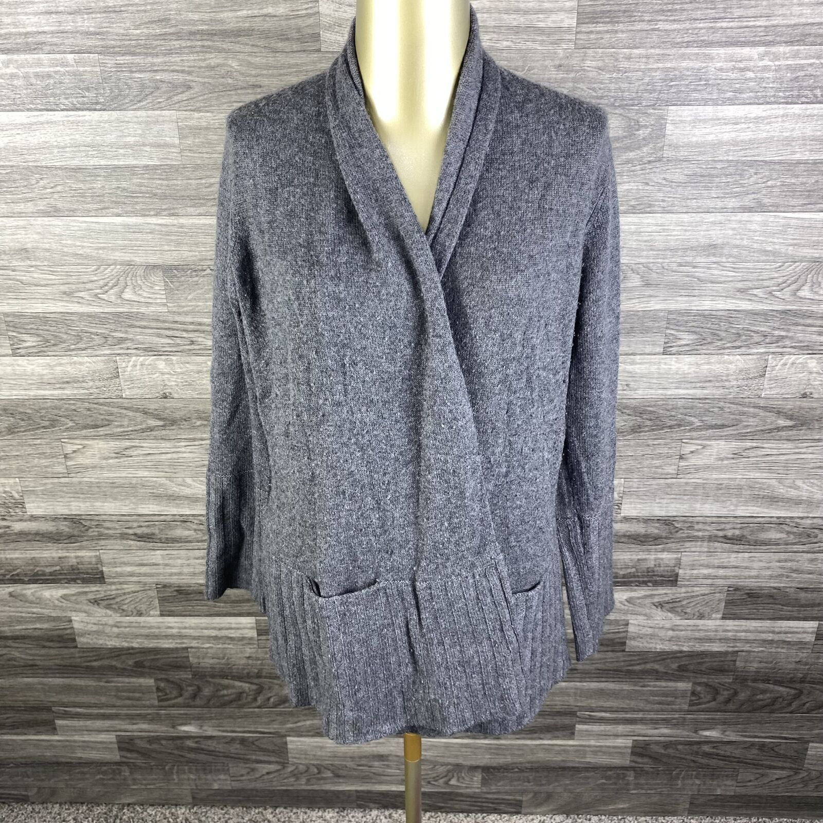 gray cardigan sweater