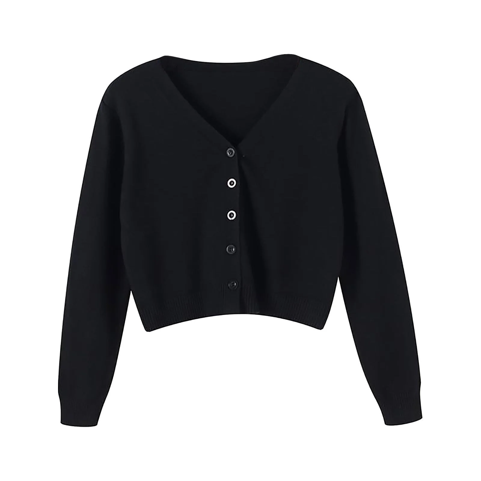 black cropped cardigan sweater