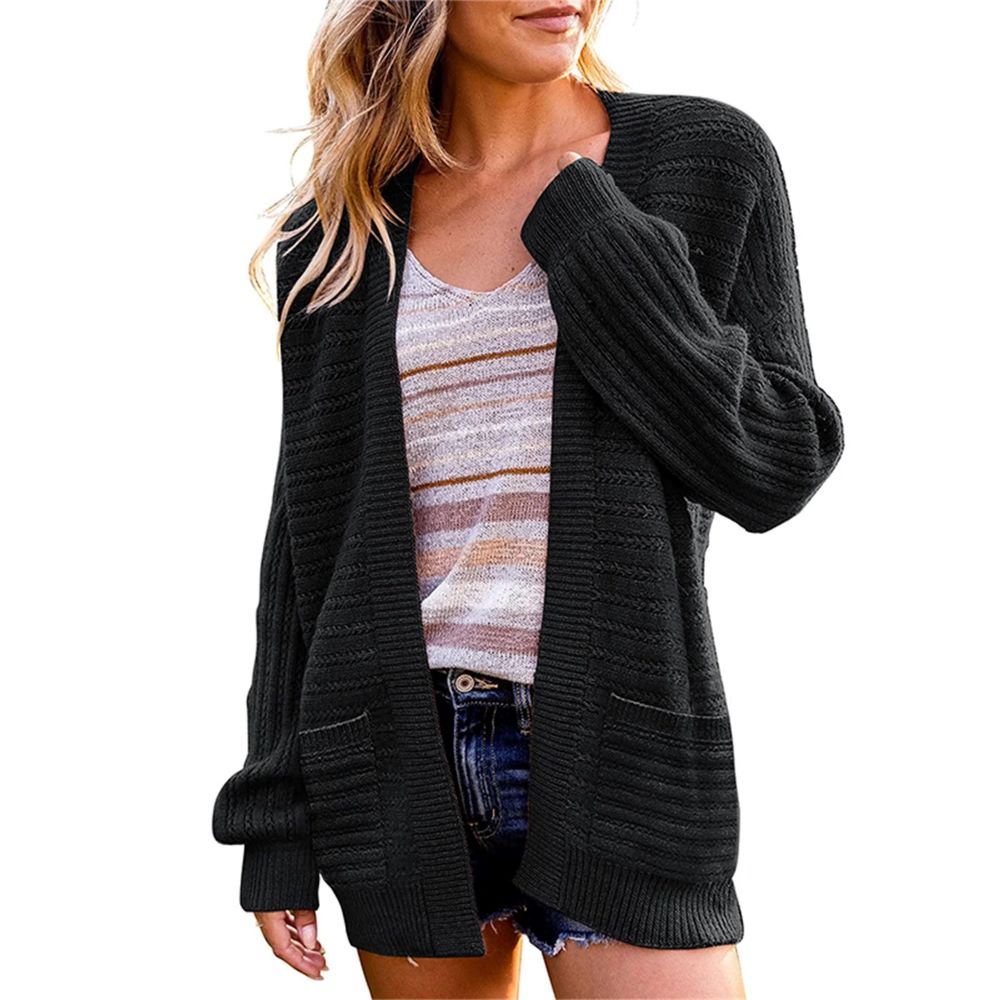 black cardigan sweater woman
