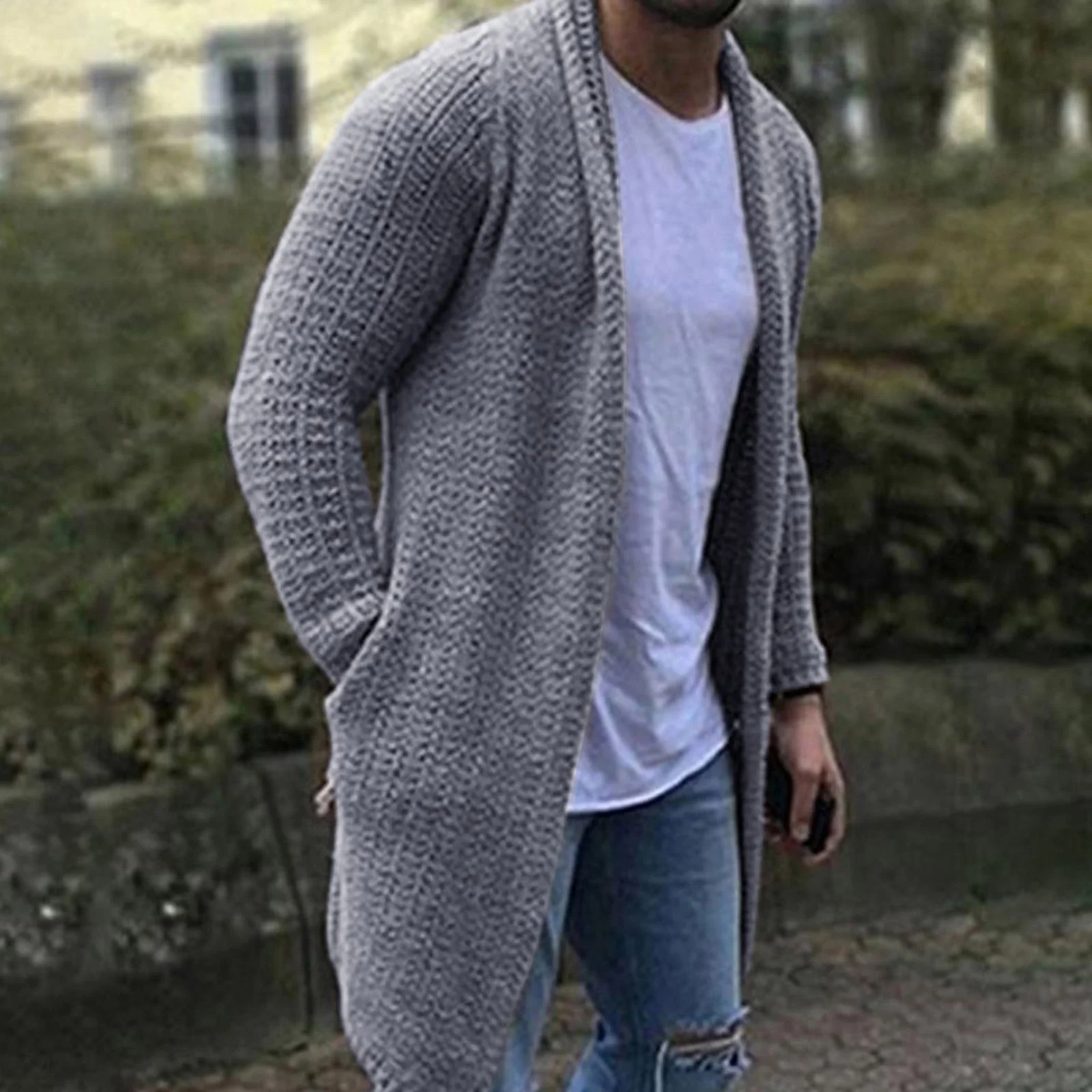 mens long cardigan sweater