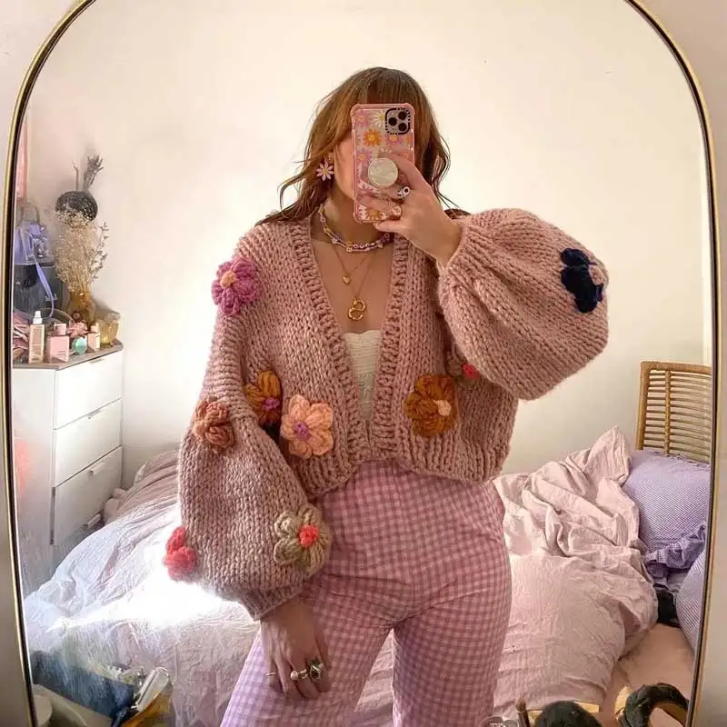 floral sweater cardigan