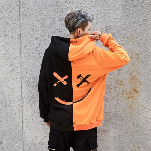 orange zip up hoodie