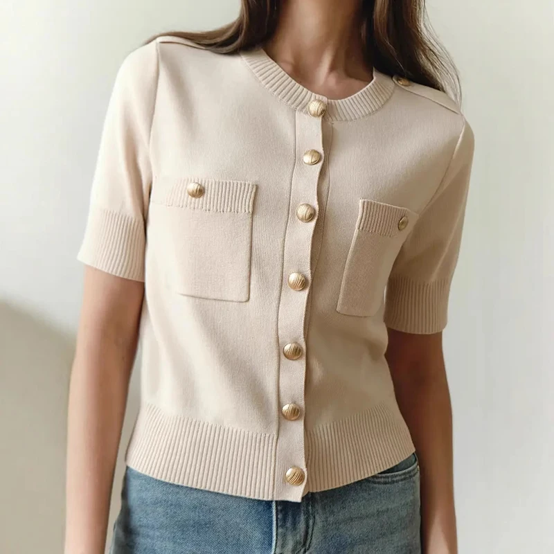 short sleeve sweater cardigan