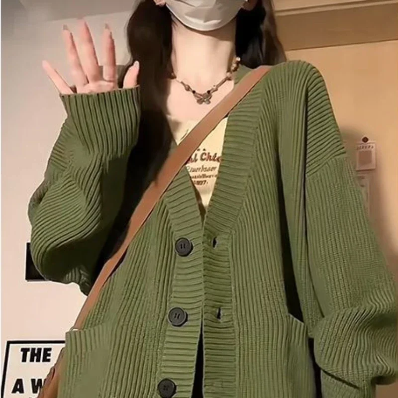 green sweater cardigan
