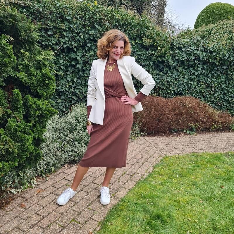 casual dress with blazer